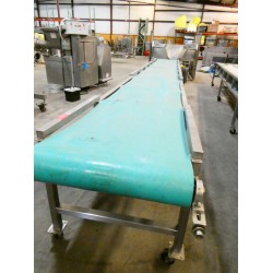 HORIZONTAL TEAL BELT CONVEYOR